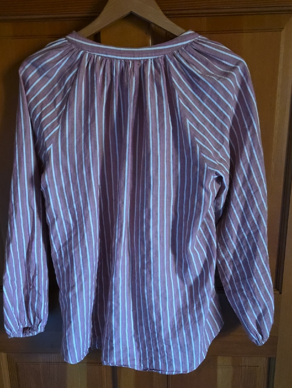 Xirena Aerin Top Striped Blouse Sz M Button Up Pink White Boho Classic Relaxed - Picture 3 of 11